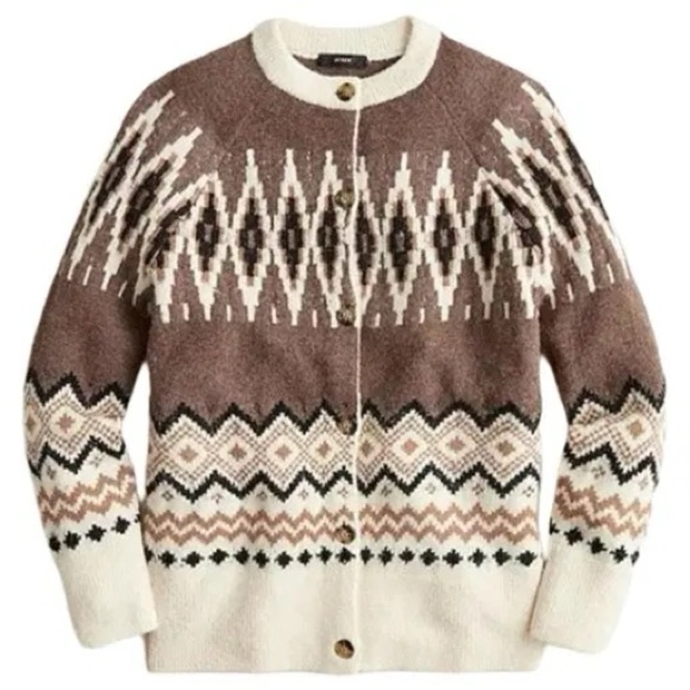 J. Crew Fair Isle Merino Blend
Cardigan Nordic - Picture 1 of 12